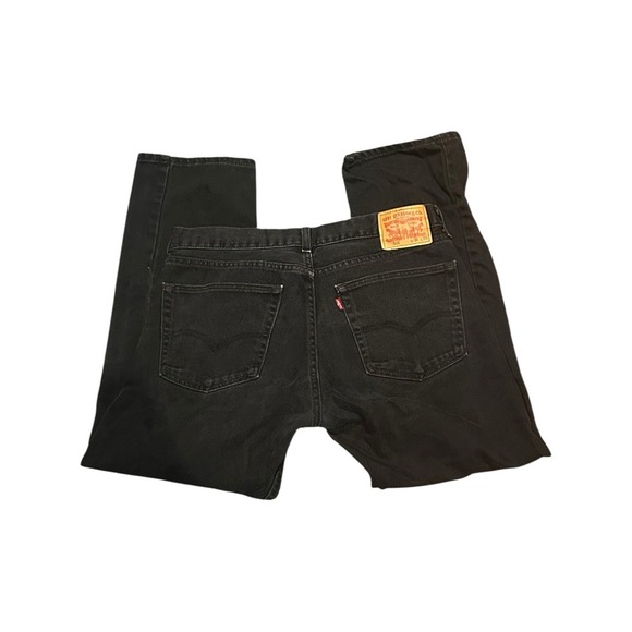 Levis Jeans Mens 36x29 Black 505 Dark Denim Pant Faded Workwear Regular Straight - Picture 1 of 4